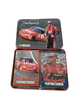 Dale Earnhardt Jr. Collectible Playing Cards In Embossed NASCAR Tin Featuring